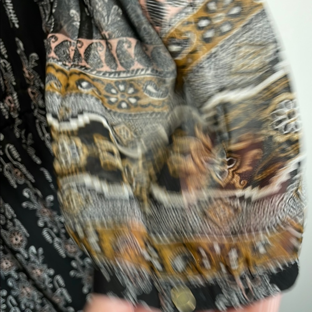 Madewell Boho Print Mini Dress Black Brown Size 8 - Picture 11 of 11